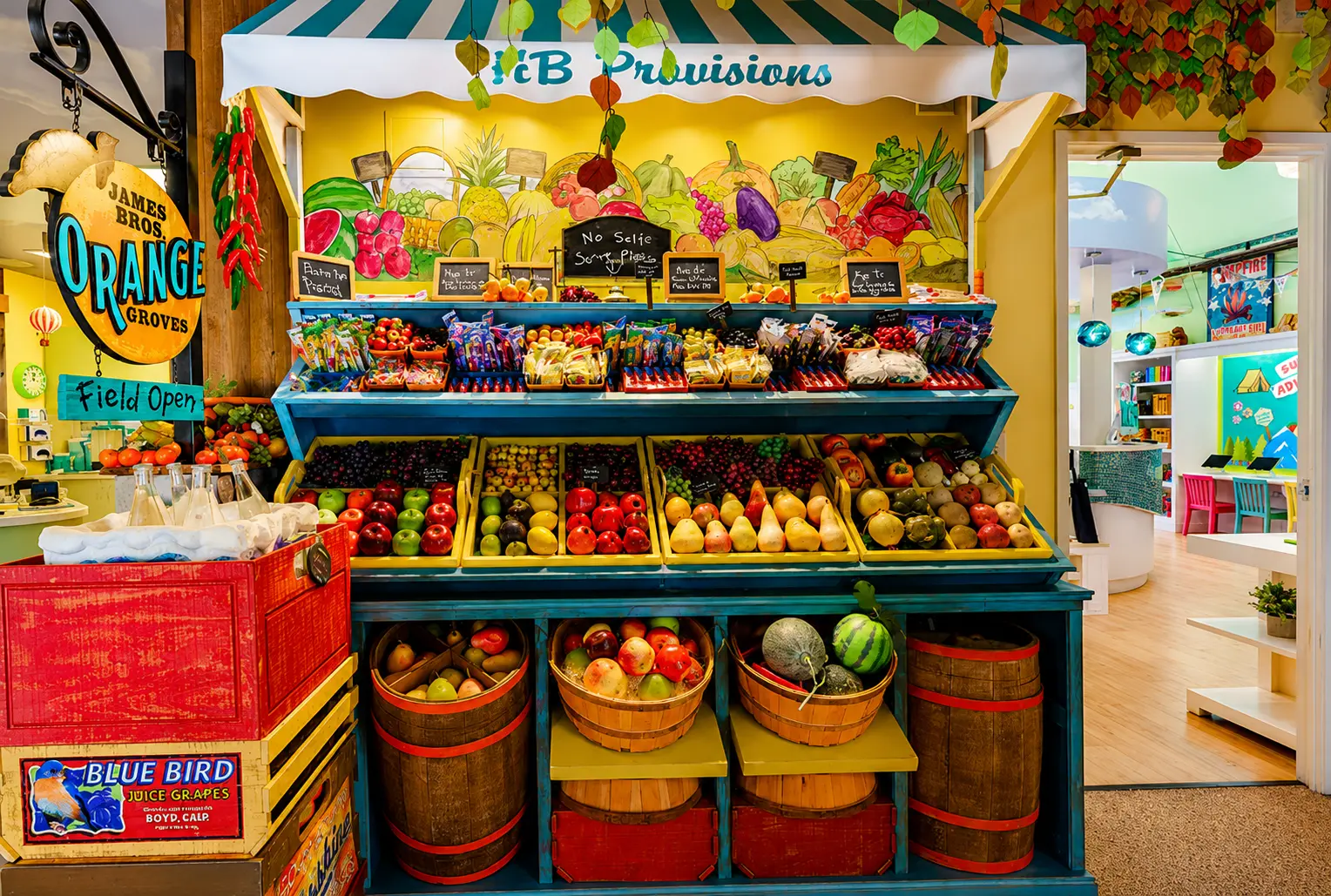 James Bros. Market, a waiting area at Dentistry for Kids in Wilsonville