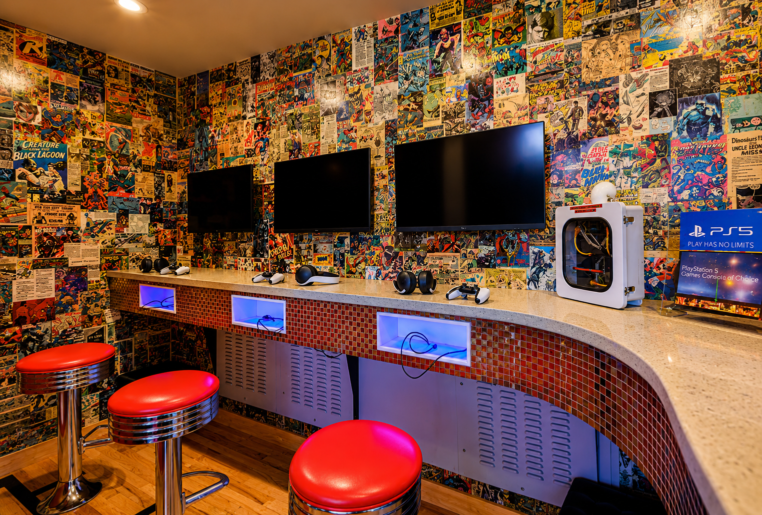 Comic Arcade, a game room at Dentistry for Kids in Wilsonville