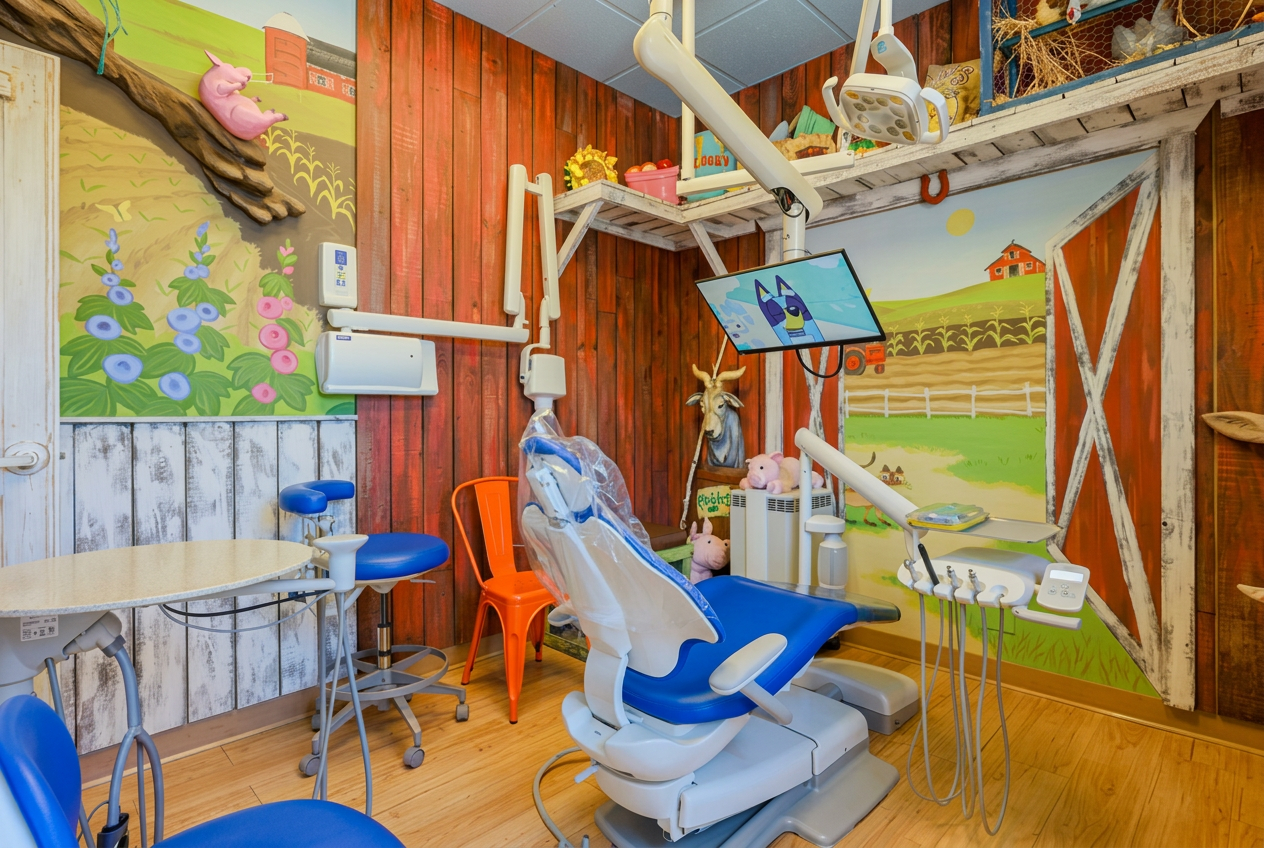 Sunny Barnyard — Exam Room at Dentistry for Kids